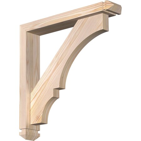 Balboa Arts And Crafts Smooth Bracket W/ Offset Brace, Douglas Fir, 3 1/2W X 20D X 20H